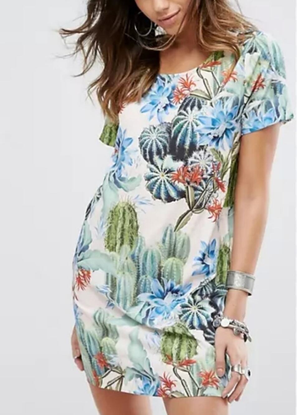MinkPink cactus short sleeve shift dress womens size large